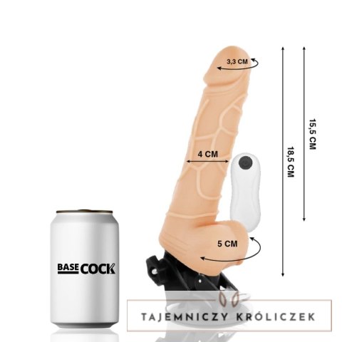 Basecock Model 18.5 cm - Wibrator sterowany pilotem, elastyczny TPE BASECOCK