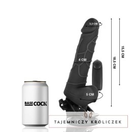 Basecock Model Pilot Black 18,5 cm - Anatomiczny Wibrator z Pilotem BASECOCK