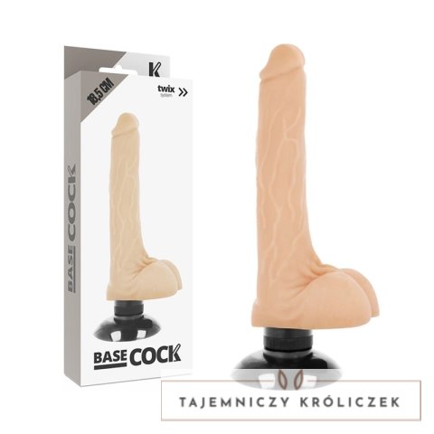 Basecock Wibrator Model 2-1 TPE Flesh 18,5 cm x 4 cm z Przyssawką BASECOCK