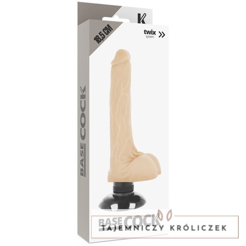 Basecock Wibrator Model 2-1 TPE Flesh 18,5 cm x 4 cm z Przyssawką BASECOCK