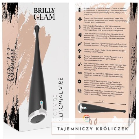 Brilly Glam Spot Vibe Czarny - Silikonowy Masażer Precyzyjny 17 cm BRILLY GLAM