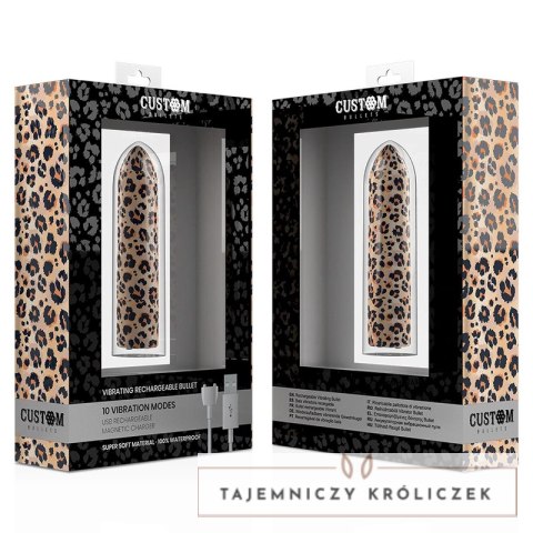 CalExotics Custom Bullets Leopard - mini masażer 10 trybow, magnetyczny CUSTOM BULLETS
