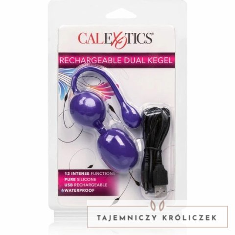 CalExotics Double Kegel Balls Purple - silikonowe kulki z akumulatorem CALEXOTICS