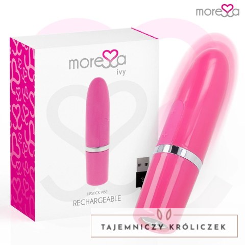 Moressa Ivy Pink - Kompaktowy stymulator podrożny 6 trybow, silikon medyczny MORESSA