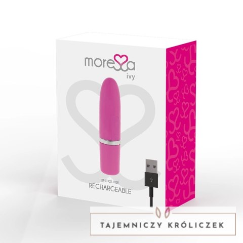 Moressa Ivy Pink - Kompaktowy stymulator podrożny 6 trybow, silikon medyczny MORESSA