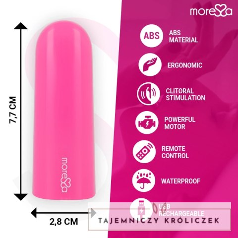 Moressa Ivy Pink - Kompaktowy stymulator podrożny 6 trybow, silikon medyczny MORESSA