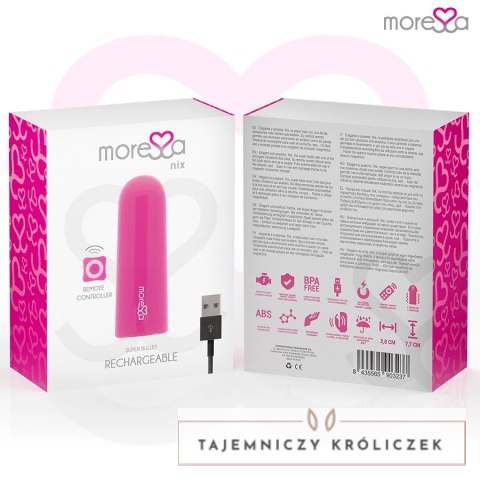 Moressa Ivy Pink - Kompaktowy stymulator podrożny 6 trybow, silikon medyczny MORESSA