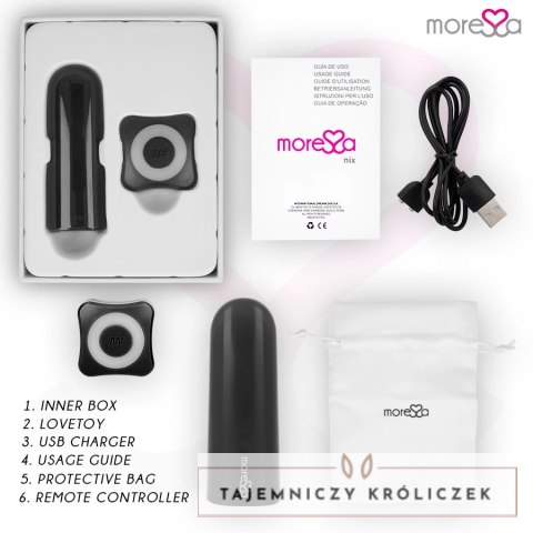 Moressa Nix Czarny - Pilot bezprzewodowy, 7 trybow, silikon medyczny MORESSA