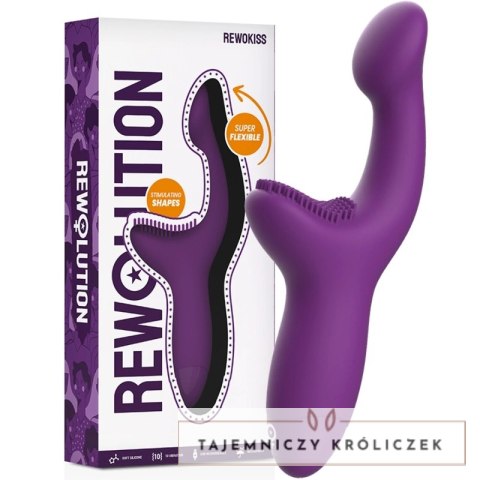 Rewolution Rewokiss Dual Action System FlexiREWO, silikon, 18,5 cm, rożowy REWOLUTION
