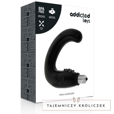 Addicted Toys masażer analny czarny TPR z wibracją ergonomiczny ADDICTED