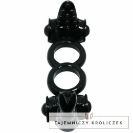 Baile Sweet Ring podwojny system wibracyjny z krolikiem, czarny BAILE