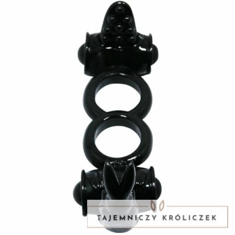 Baile Sweet Ring podwojny system wibracyjny z krolikiem, czarny BAILE
