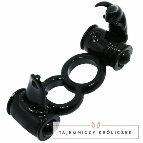 Baile Sweet Ring podwojny system wibracyjny z krolikiem, czarny BAILE
