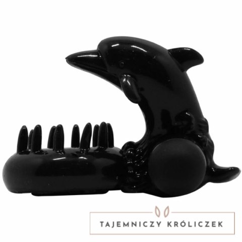 Baile Sweet Ring silikonowy pierścień z systemem wibracji czarny BAILE