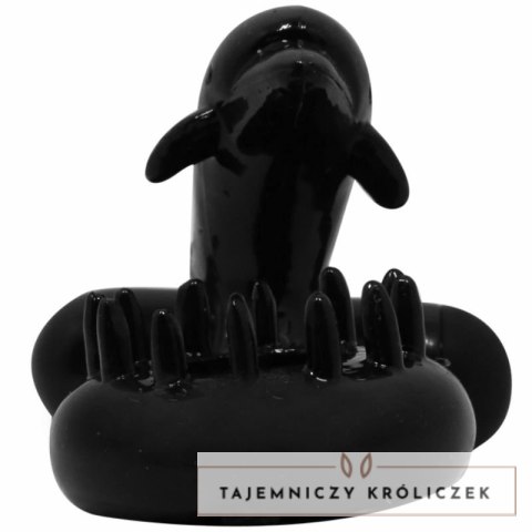 Baile Sweet Ring silikonowy pierścień z systemem wibracji czarny BAILE