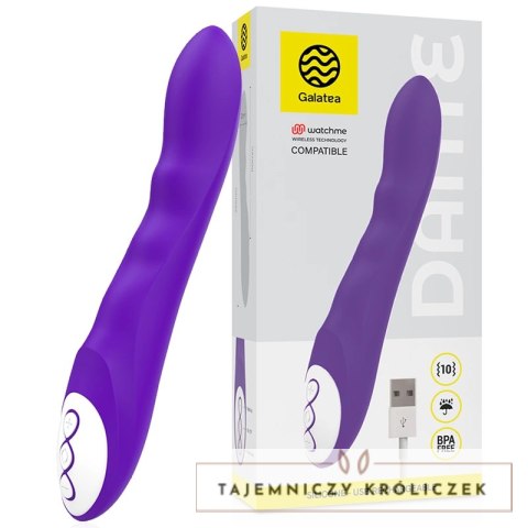 Galatea Dante Lilac - Wibrator silikonowy, 10 trybow, Watchme, 21 cm GALATEA