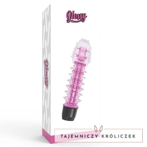 Glossy Axel Pink - wibrator anatomiczny z TPE, 14 cm, wodoodporny GLOSSY