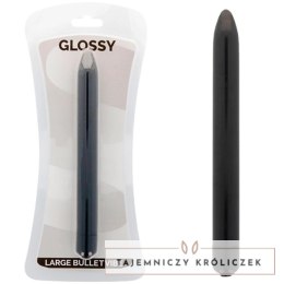 Glossy Brilliant Smukły Wibrator Czarny 165 mm ABS Wodoodporny GLOSSY