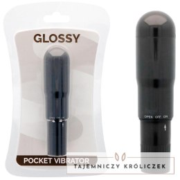 Glossy Brilliant - dyskretny mini masażer wibracyjny czarny, wodoodporny GLOSSY