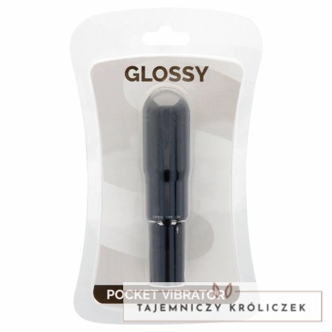 Glossy Brilliant - dyskretny mini masażer wibracyjny czarny, wodoodporny GLOSSY