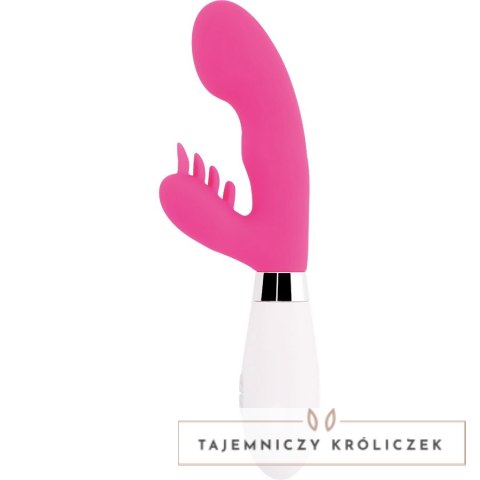Glossy Elvi Rożowy masażer silikonowy 10 trybow, 12 cm, 2 silniki GLOSSY