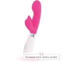 Glossy Elvi Rożowy masażer silikonowy 10 trybow, 12 cm, 2 silniki GLOSSY