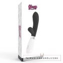 Glossy Jackson Czarny - silikonowy masażer krolik, 10 trybow, 12 cm GLOSSY