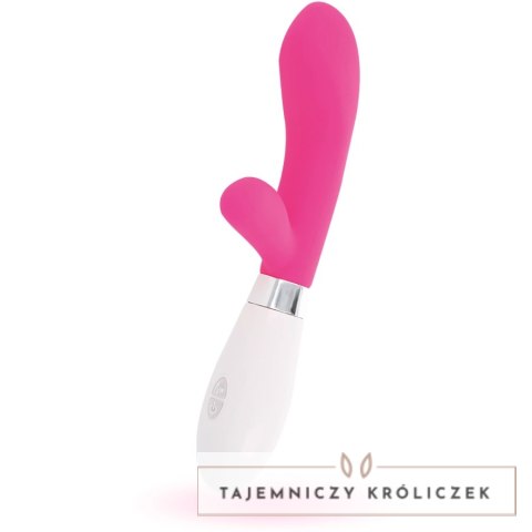 Glossy Jackson silikonowy masażer krolik 10 trybow, rożowy, 12 cm GLOSSY