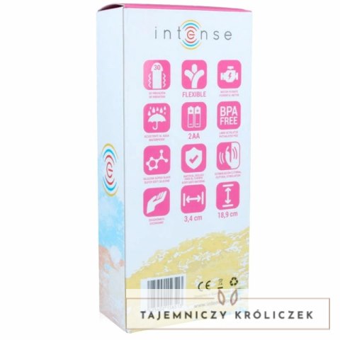 Intense Hilari silikonowy model masażujący, rożowy, 30 trybow, 18,9 cm INTENSE