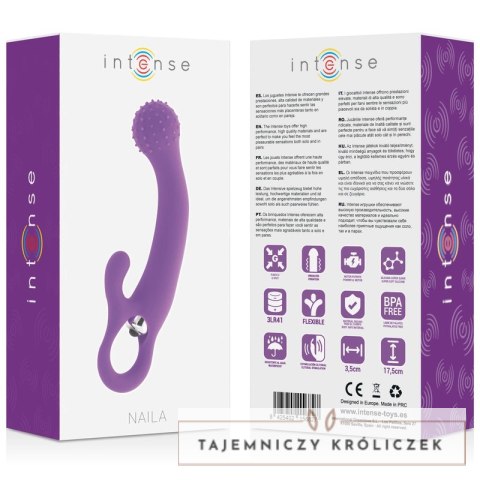 Intense Nailak silikonowy model wibrujący liliowy 17,5 cm wodoodporny INTENSE
