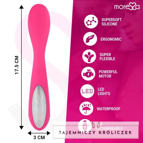 Moressa Druso Premium silikonowy model smukły, 30 trybow, ładowalny MORESSA