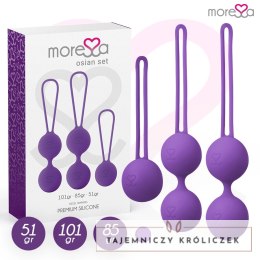 Moressa Osian Premium Lilak - Zestaw trzech kul do ćwiczeń mięśni miednicy, silikon MORESSA
