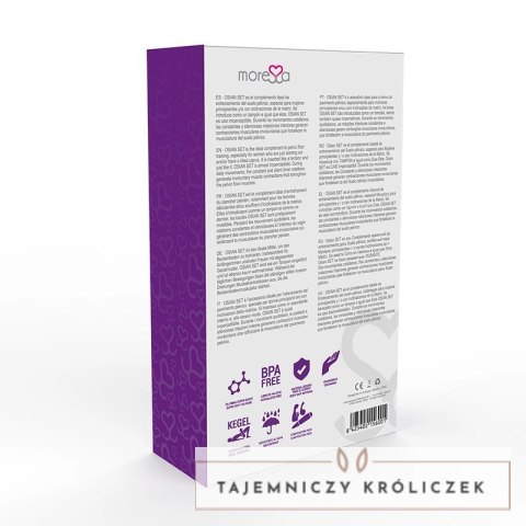 Moressa Osian Premium Lilak - Zestaw trzech kul do ćwiczeń mięśni miednicy, silikon MORESSA