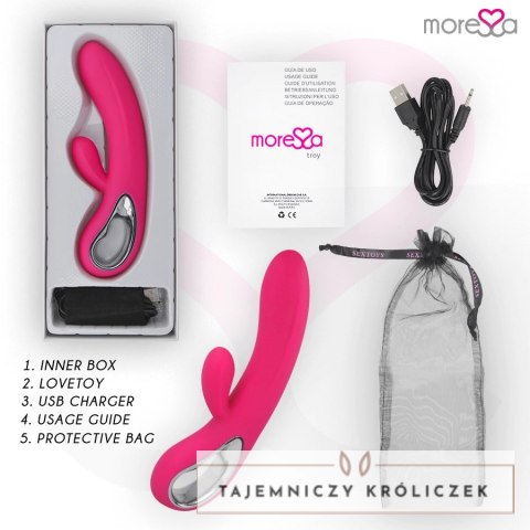 Moressa Troy Premium silikonowy model z podwojnym silnikiem, fioletowy MORESSA