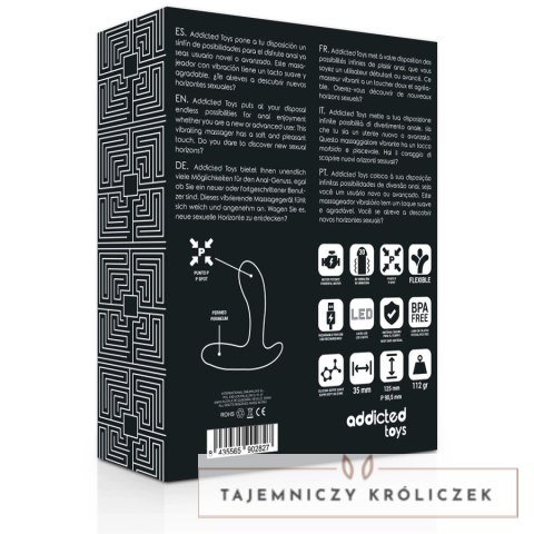 Addicted Toys Masażer Prostaty Czarny 30 Trybow Wibracji USB 12,5cm ADDICTED
