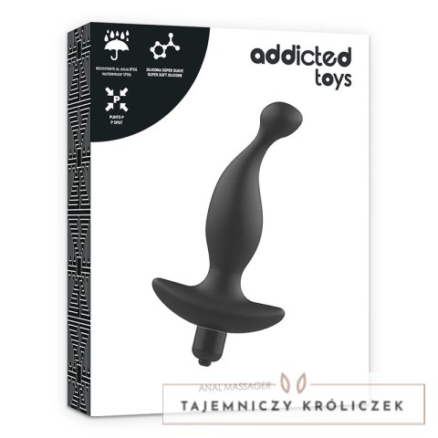 Addicted Toys Masażer analny czarny Model 1 wibrujący silikonowy ADDICTED