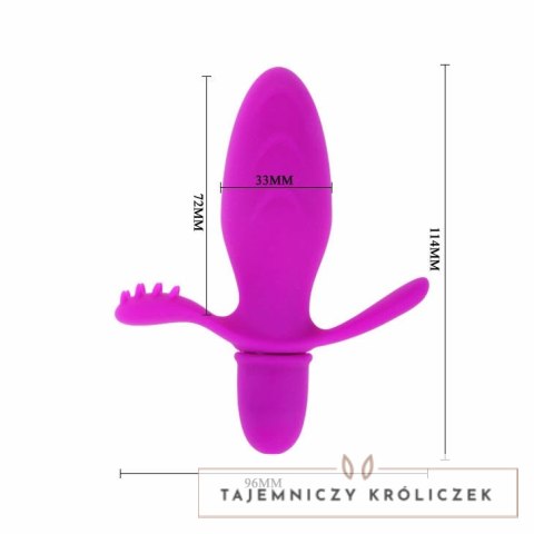 PRETTY LOVE Fith - silikonowy wibrator dwustrefowy 10 trybow, 11 cm PRETTY LOVE