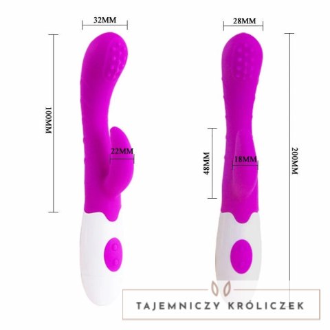 Pretty Love Arthur - Wibrator liliowy, ergonomiczny silikon 20cm PRETTY LOVE