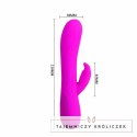 Pretty Love Barrete silikonowy model intymny 30 trybow 210mm fioletowy PRETTY LOVE
