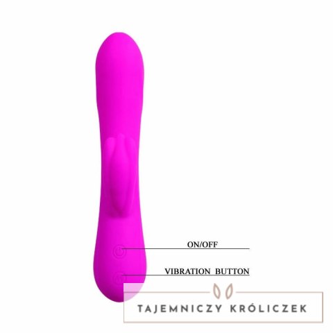 Pretty Love Barrete silikonowy model intymny 30 trybow 210mm fioletowy PRETTY LOVE