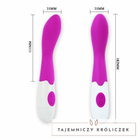Pretty Love Bishop - masażer intymny liliowo-biały, 30 trybow, 18 cm PRETTY LOVE