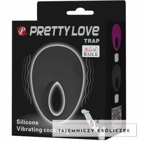 Pretty Love Trap anatomiczny pierścień wibracyjny silikonowy czarny PRETTY LOVE