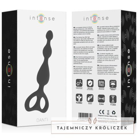 Intense Danti Czarny stymulator analny silikonowy 17,5 cm INTENSE