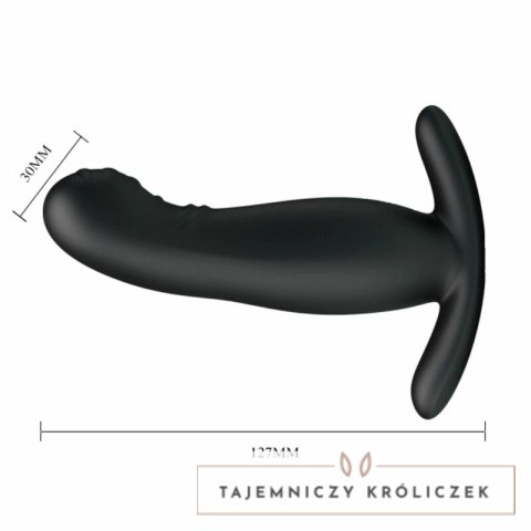 MR PLAY Czarny Masażer Prostaty Akumulatorowy Silikonowy 12 Trybow MR PLAY