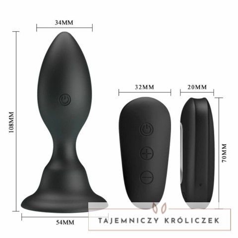 MR PLAY Model 12 Trybow Wibracji Czarny Pilot Silikonowy System MR PLAY