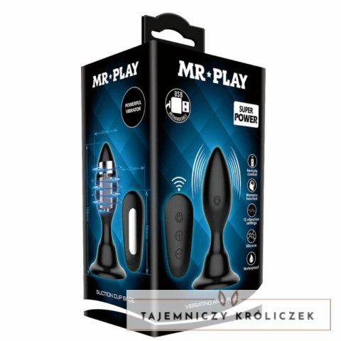 MR PLAY Model 12 Trybow Wibracji Czarny Pilot Silikonowy System MR PLAY