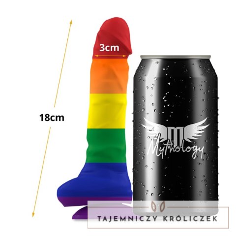 MYTHOLOGY Corey Pride M - silikonowa maszyna intymna, kolor PRIDE, 18 cm MYTHOLOGY FANTASY