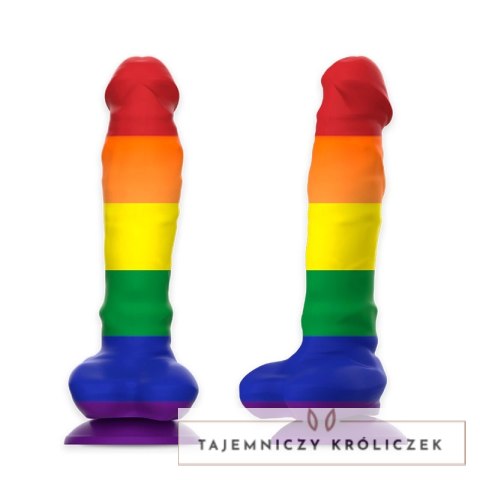 MYTHOLOGY Corey Pride M - silikonowa maszyna intymna, kolor PRIDE, 18 cm MYTHOLOGY FANTASY