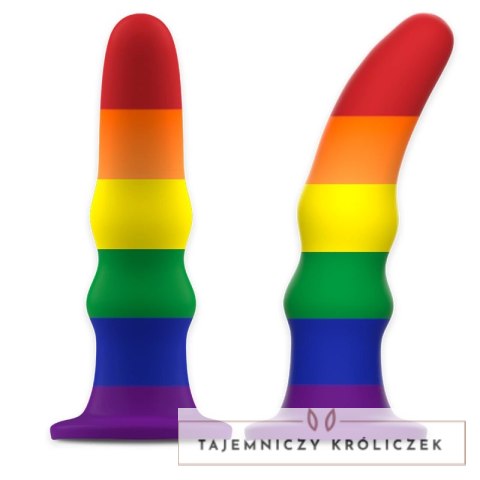 MYTHOLOGY KUNO Pride M - silikonowy model z wibracją, kolor tęczowy, 15,5 cm MYTHOLOGY FANTASY