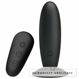 Mr. Play Wibrujący Korek Intymny 12 Trybow Czarny Pilot USB Silikon MR PLAY